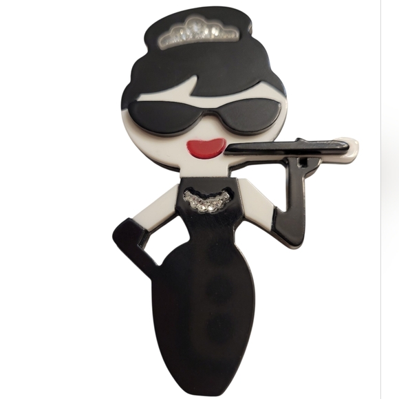 Jewelry - Aubrey Hepburn Triple Layer Acrylic Brooch - Back in Stock!